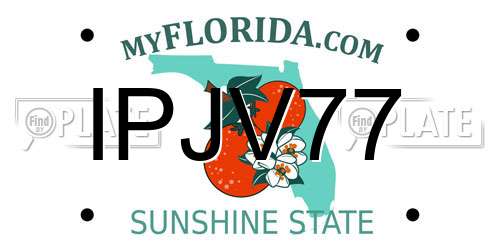 IPJV77 Florida License Plate