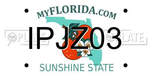 IPJZ03 Florida License Plate