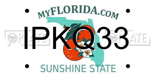 IPKQ33 Florida License Plate