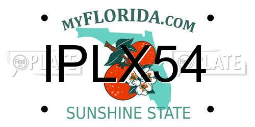 IPLX54 Florida License Plate