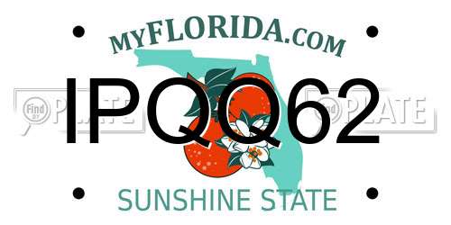 IPQQ62 Florida License Plate