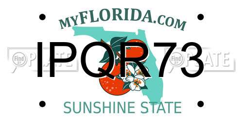 IPQR73 Florida License Plate