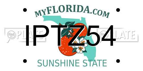 IPTZ54 Florida License Plate