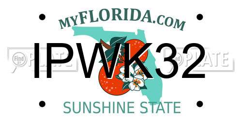 IPWK32 Florida License Plate
