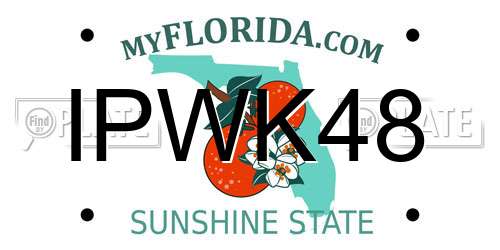 IPWK48 Florida License Plate