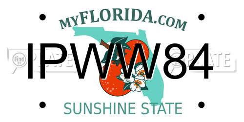 IPWW84 Florida License Plate