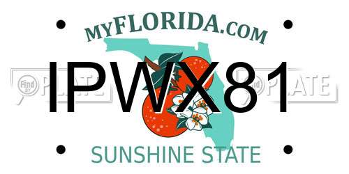 IPWX81 Florida License Plate