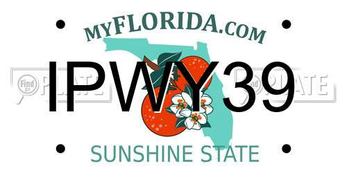 IPWY39 Florida License Plate