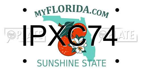 IPXC74 Florida License Plate