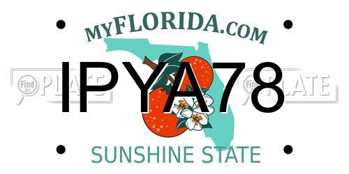 IPYA78 Florida License Plate