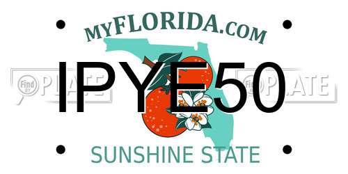 IPYE50 Florida License Plate