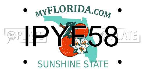 IPYF58 Florida License Plate