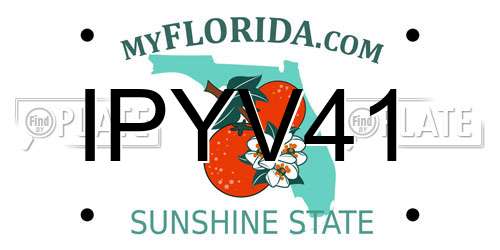 IPYV41 Florida License Plate