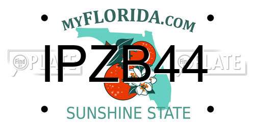 IPZB44 Florida License Plate