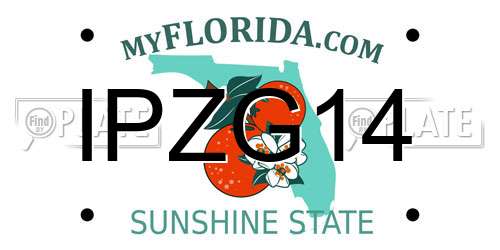 IPZG14 Florida License Plate