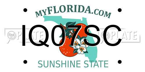 IQ07SC Florida License Plate
