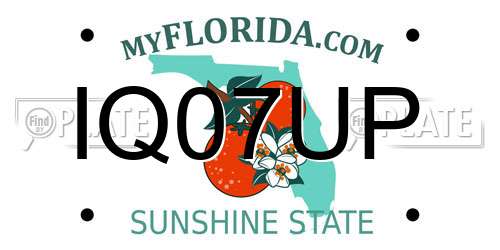 IQ07UP Florida License Plate