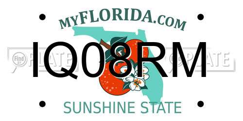 IQ08RM Florida License Plate