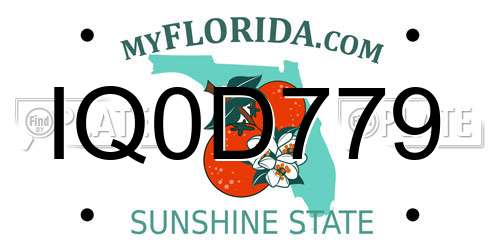 IQ0D779 Florida License Plate