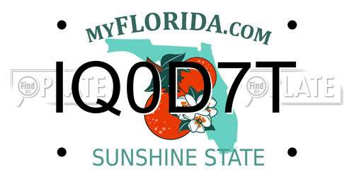 IQ0D7T Florida License Plate