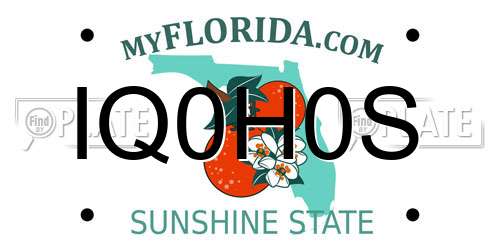 IQ0H0S Florida License Plate