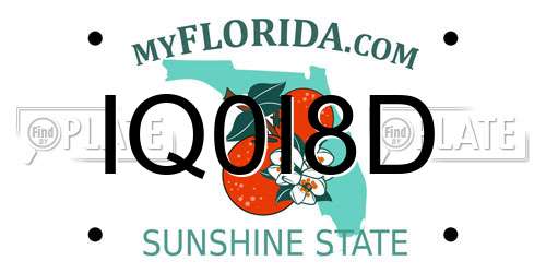 IQ0I8D Florida License Plate