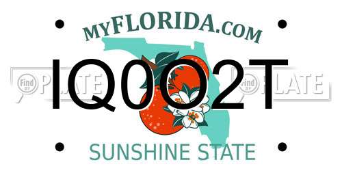 IQ0O2T Florida License Plate