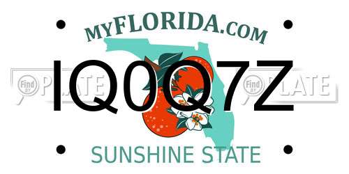 IQ0Q7Z Florida License Plate