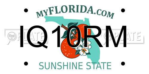 IQ10RM Florida License Plate