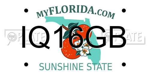 IQ16GB Florida License Plate