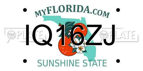 IQ16ZJ Florida License Plate