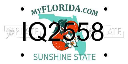 IQ2558 Florida License Plate