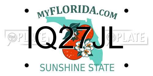 IQ27JL Florida License Plate