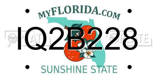 IQ2B228 Florida License Plate