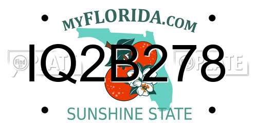 IQ2B278 Florida License Plate