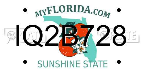 IQ2B728 Florida License Plate