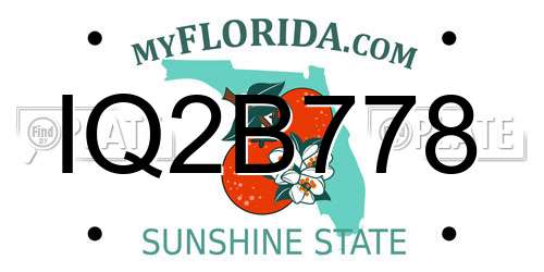 IQ2B778 Florida License Plate