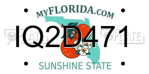 IQ2D471 Florida License Plate