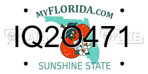 IQ2O471 Florida License Plate