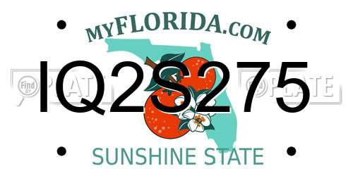 IQ2S275 Florida License Plate