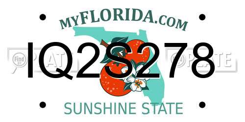 IQ2S278 Florida License Plate