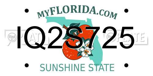 IQ2S725 Florida License Plate