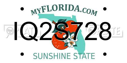 IQ2S728 Florida License Plate
