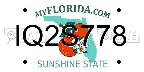 IQ2S778 Florida License Plate