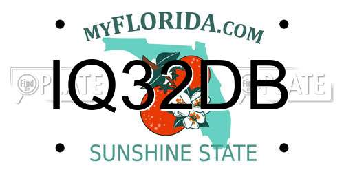 IQ32DB Florida License Plate