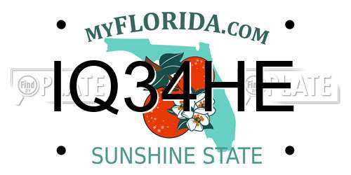 IQ34HE Florida License Plate