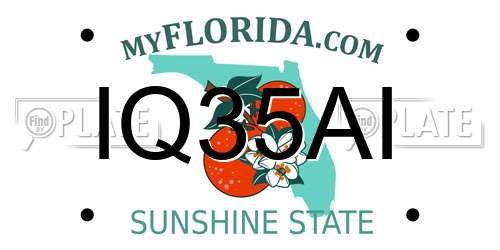 IQ35AI Florida License Plate