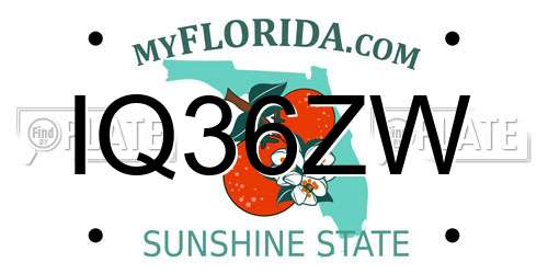 IQ36ZW Florida License Plate