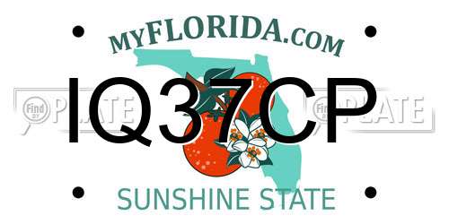 IQ37CP Florida License Plate