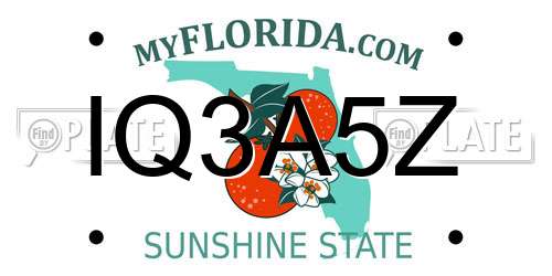 IQ3A5Z Florida License Plate